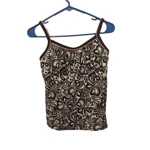 Kim Rogers Brown and Cream Floral Camisole